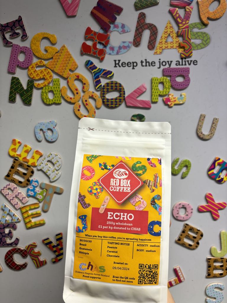 Red Box Echo Espresso Blend, WHOLE BEAN (CHAS PARTNERED) 250g