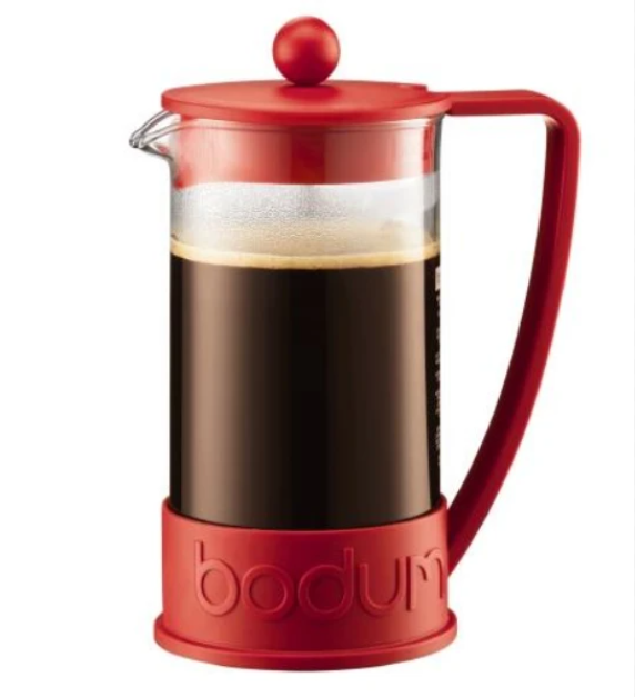 BODUM BRAZIL FRENCH PRESS COFFEE MAKER, 3 CUP, 0.35 L, 12 OZ - RED
