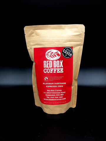 Red Box Platinum Fairtrade Coffee, Great Taste 1-Star 2019 - WHOLE BEAN